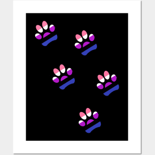 Genderfluid Pride Paws Posters and Art